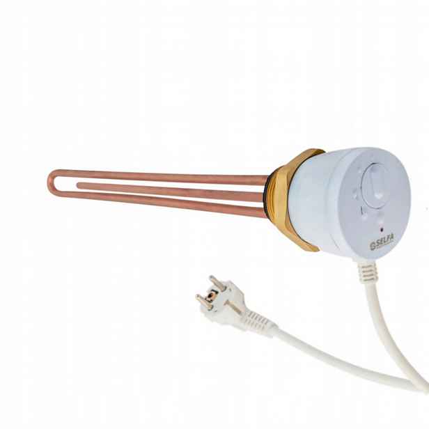 Měděný ohřívač s termostatem, výkon 1500 W, 30 cm, 230 V