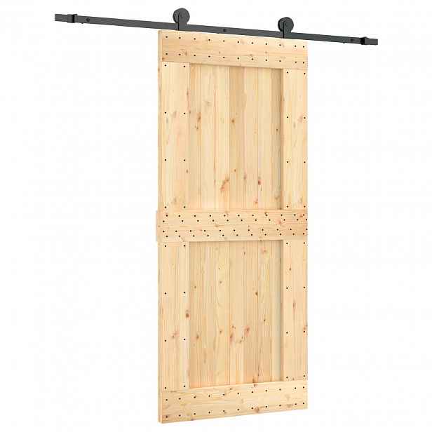 vidaXL Posuvné dveře Přirozená a černá 90 x 210 cm