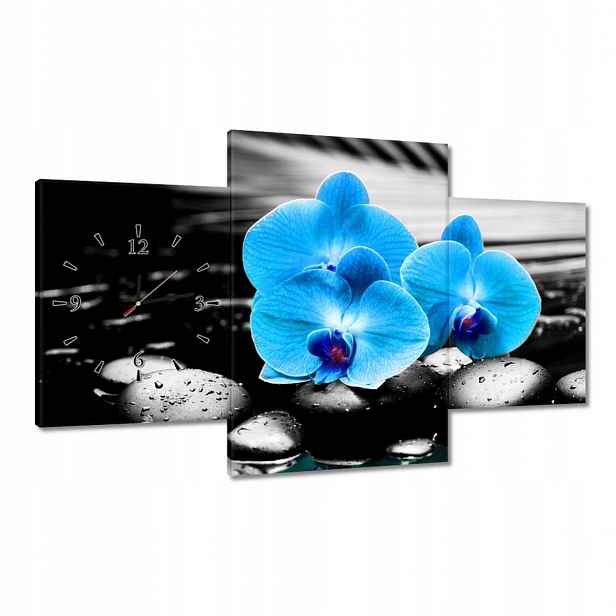 Hodiny 100x60 Modrý orchidej