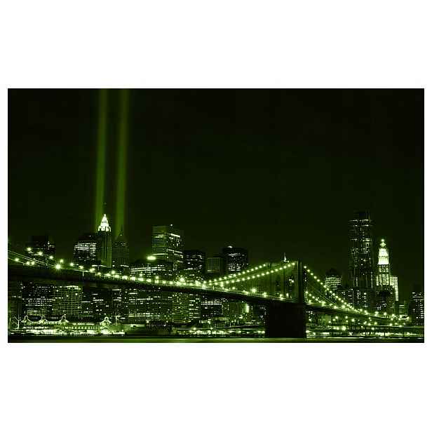 Fototapeta Brooklynský most v noci New York světla města 208x146 lepidlo