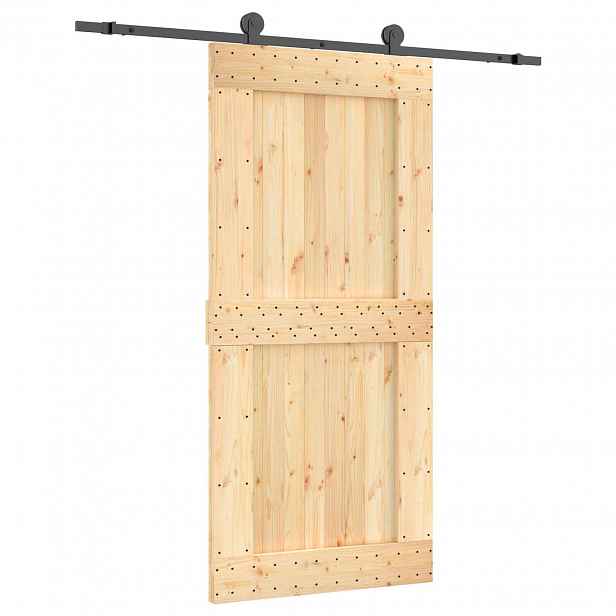vidaXL Posuvné dveře 95 x 210 cm Masivní borové dřevo (neupravené)