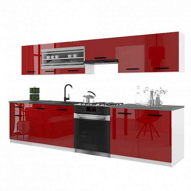 B BELINI GROUP KUCHYŇSKÁ LINKA Italia 4 260 cm, s pracovními deskami, Červená