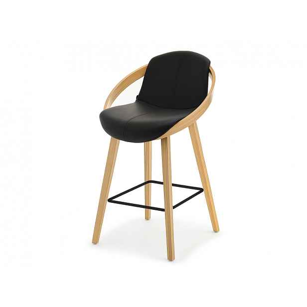 Designová barová židle HODA - dub / černá