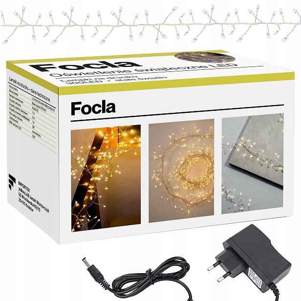 Vánoční Osvětlení Na Stromeček 600LED 12 m Cluster micro Led Lampičky Drátek Bílé Teplé Husté