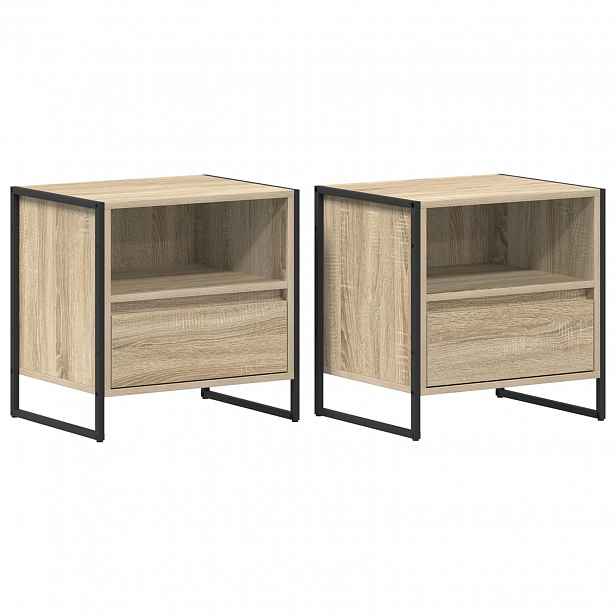 vidaXL Noční stolek 2 ks Dub sonoma 50 x 39,5 x 50 cm Kompozitní dřevo