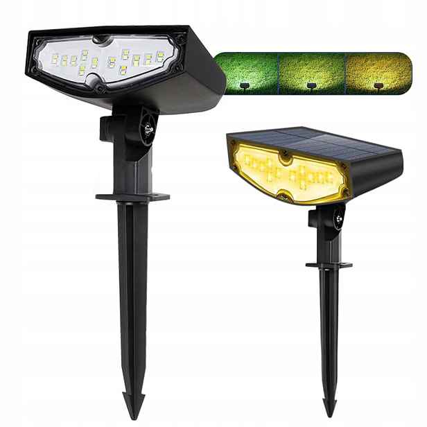 2 Led Solární Lampy Pro Použití Na Zahradě, Solární Reflektory, Osvětlení