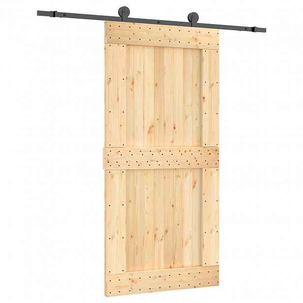 vidaXL Posuvné dveře 100 x 210 cm Masivní borové dřevo (neupravené)