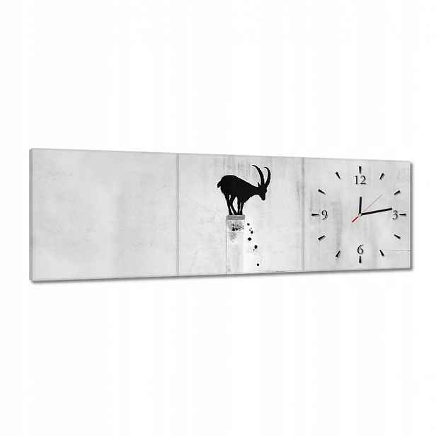Hodiny 90x30 Kozica Banksy Gazela horská Bez soukromí Mural