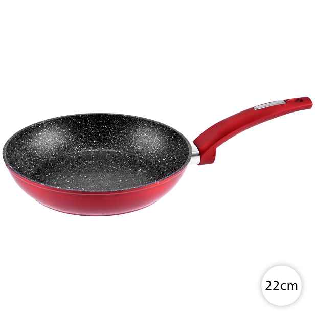 Pánev 22cm na indukci nepřilnavá, granit Metal Red, Perfect Home 10402