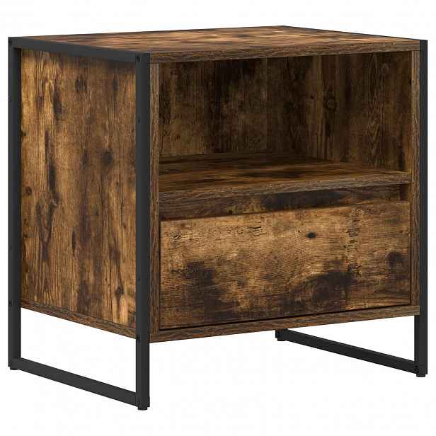 vidaXL Noční stolek Kouřový dub 50 x 39,5 x 50 cm Kompozitní dřevo