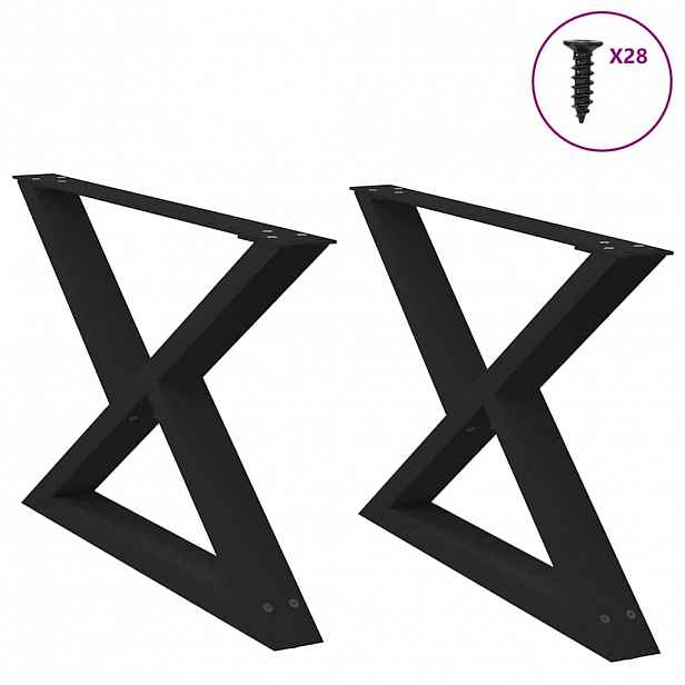 vidaXL Nohy konferenčního stolku 2 ks černé 70 x (42-43,3) cm ocelové