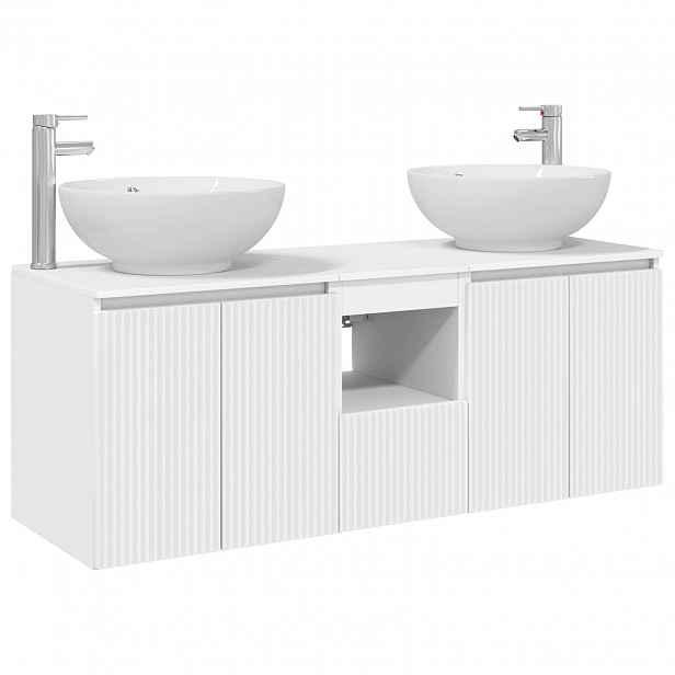 vidaXL Sada koupelnových skříněk 3 ks Bílá 129 x 44,5 x 80 cm