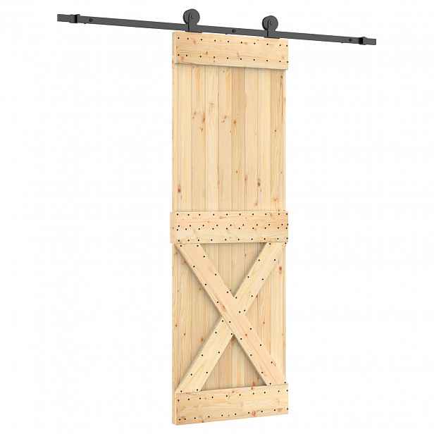 vidaXL Posuvné dveře Přirozená a černá 70 x 210 cm