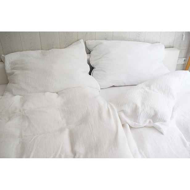 Bílé mušelínové povlečení na jednolůžko 140x200 cm Plain Muslin – Butter Kings