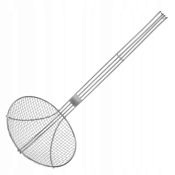 Cedník sítko na smažení v hlubokém oleji z nerezové oceli, průměr 180 mm