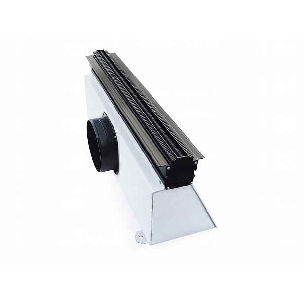 Lineární ventilátor 1-štěrbinový, černý, nastavitelný pro zabudování 20/600 mm
