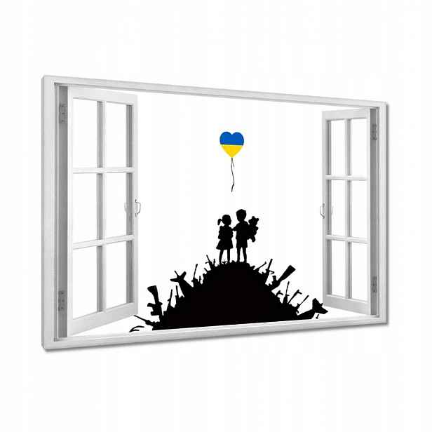 Obrazy 90x60 Banksy Balonek Ukrajina