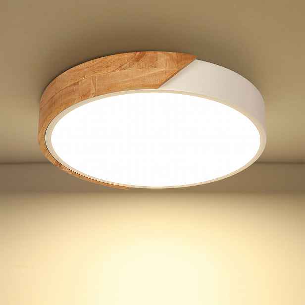 Stropní svítidlo Led kruhové dřevěné moderní 30W 3000K 3300lm