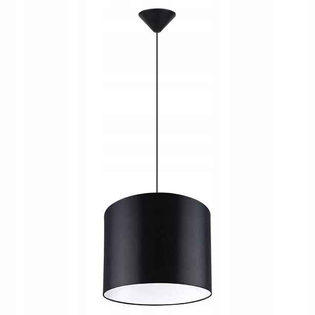 Sollux Závěsná lampa černá kulatá 30 cm s jídelním stínítkem nad stůl