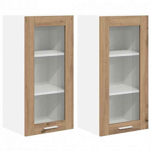 vidaXL Závěsná skříňka 2 ks Artisanový dub Kompozitní dřevo