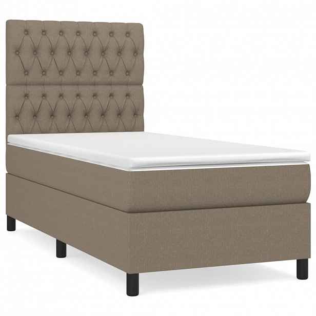 vidaXL Box spring postel s matrací taupe 90x190 cm textil