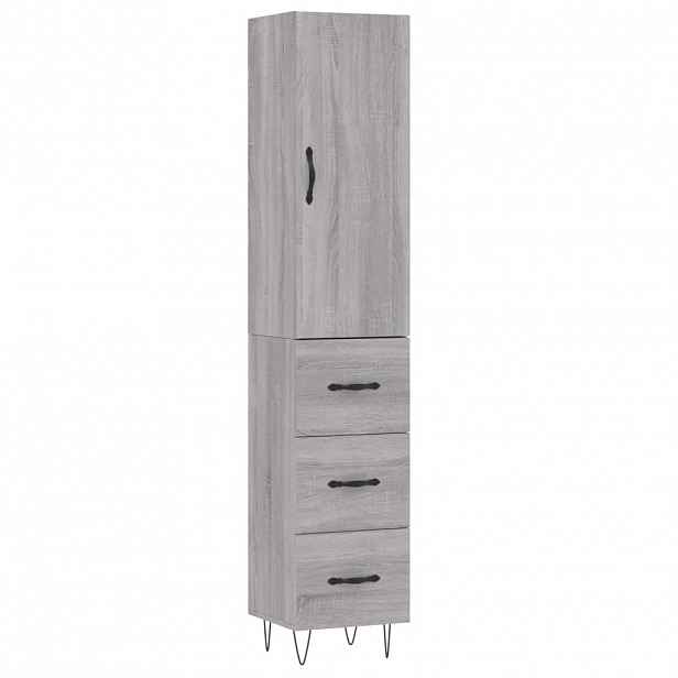 vidaXL Skříň highboard šedá sonoma 34,5 x 34 x 180 cm kompozitní dřevo