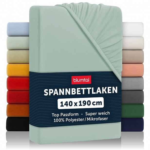 Blumtal PROSTĚRADLA s napínacím mechanismem, 2 ks, 140/190/30 cm, zelená