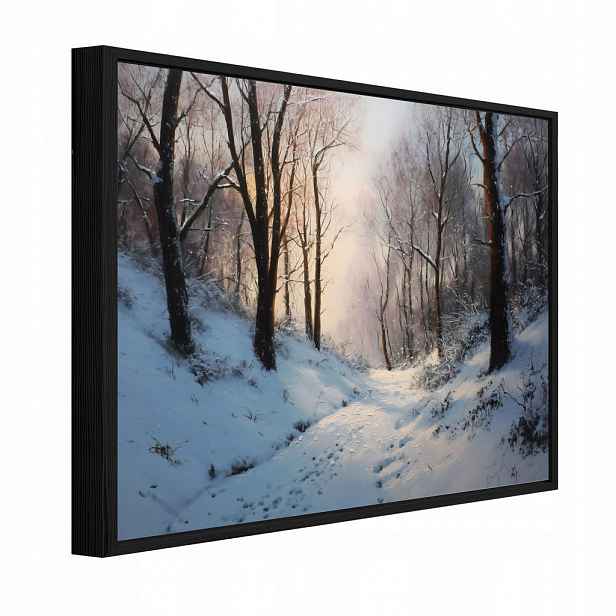 Wallarena ZARÁMOVANÉ obrazy lesní stromy béžová 120x80 cm