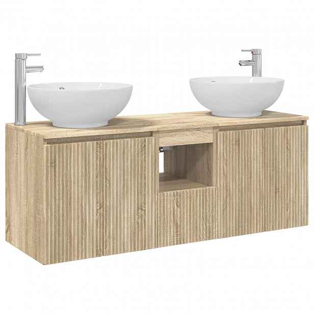 vidaXL Sada koupelnových skříněk 3 ks Dub sonoma 49,5 x 44,5 x 65 cm