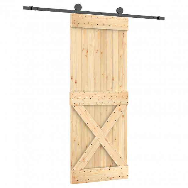 vidaXL Posuvné dveře 80 x 210 cm Masivní borové dřevo (neupravené)
