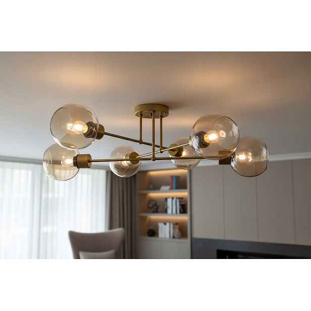 Euro-Lamp Stropní Svítidlo Edi 6 Zlaté stínítko medová kulička 6X60W Výrobce