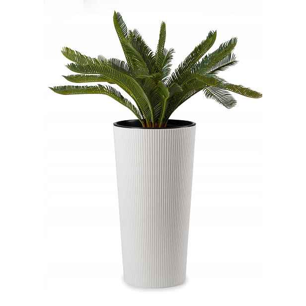 Květináč Kryt Vysoký Bílý Záhon Palmówka 57cm na Balkon Terasa
