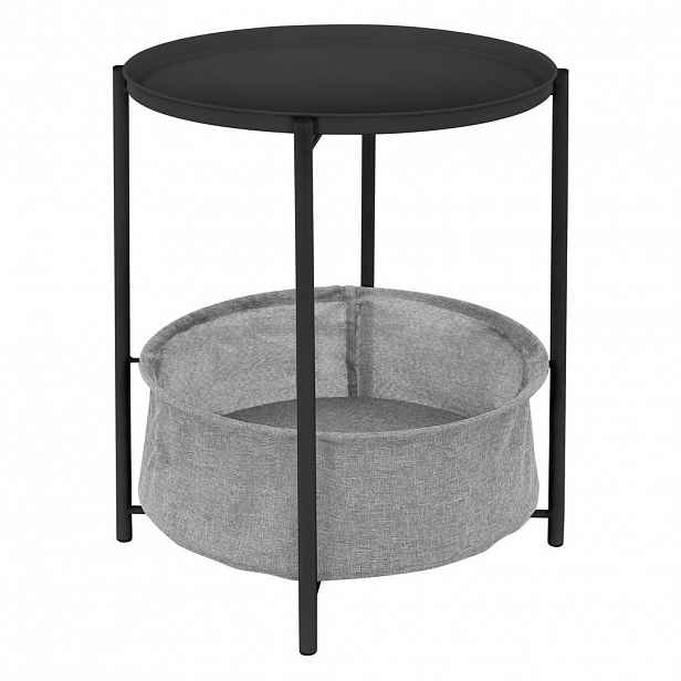ML-DESIGN ODKLÁDACÍ STOLEK kulatý Ø46 x 51 cm antracitový z kovu