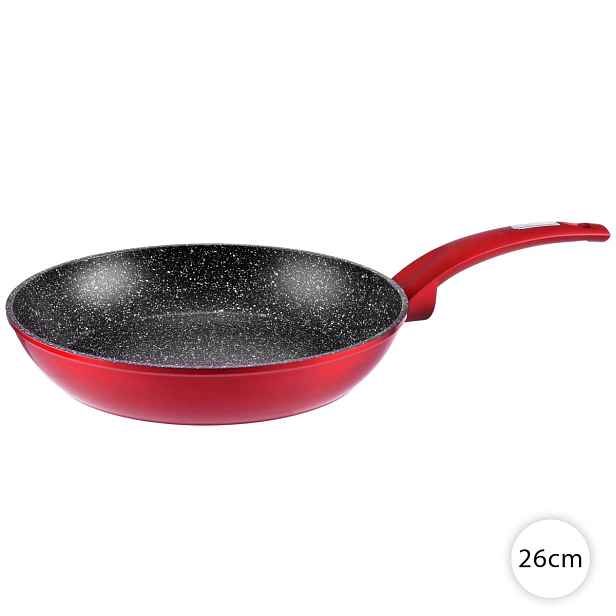 Pánev 26cm na indukci nepřilnavá, granit Metal Red, Perfect Home 10404