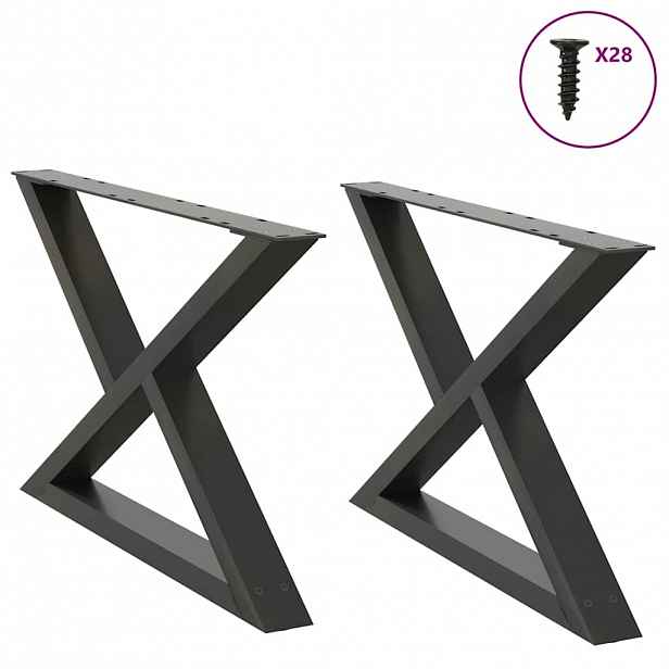 vidaXL Nohy konferenčního stolku 2 ks antracitové 70 x (42-43,3) cm ocelové