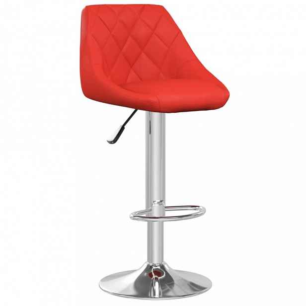 Barová židle 2 ks umělá kůže / chrom Červená