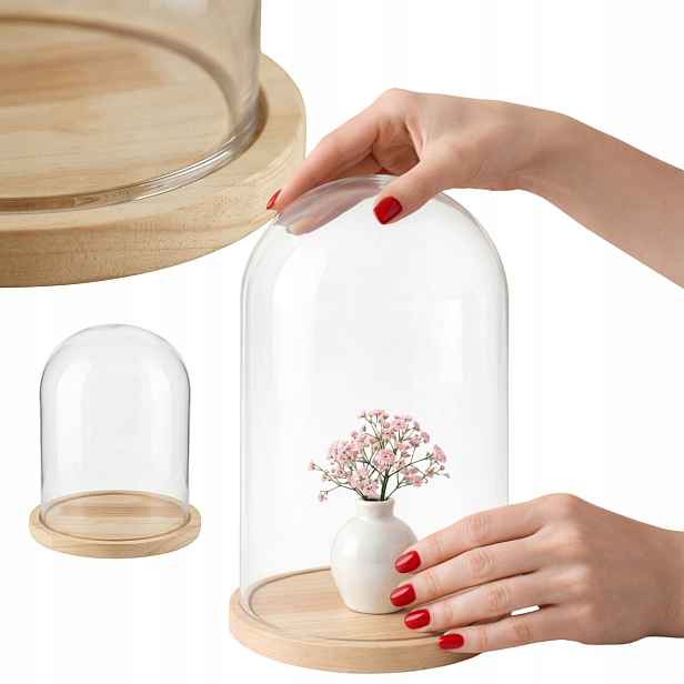 Dekorativní Kopule Se Skleněným Stahovacím Stínidlem Béžová 30 CM Mdf 23 CM