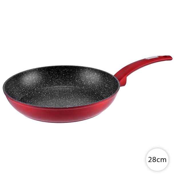 Pánev 28cm na indukci nepřilnavá, granit Metal Red, Perfect Home 10405