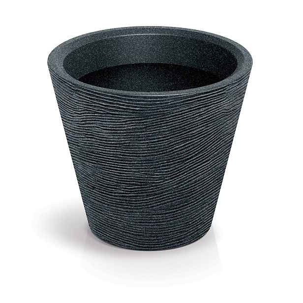 Prosperplast Plastový květináč TUBRAN ROUND I černý granit, varianta 80 cm
