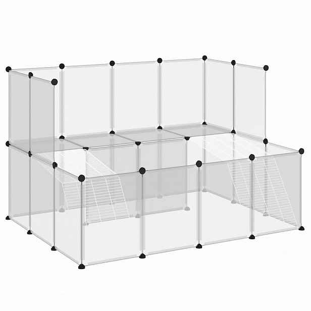 vidaXL Klec pro malá zvířata průhledná 143 x 107 x 93 cm PP a ocel
