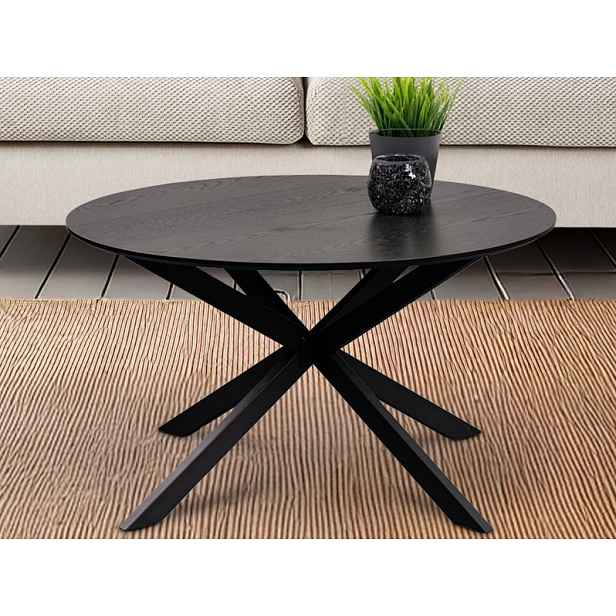 Kulatý konferenční stolek Paul, 48 cm, černý jasan