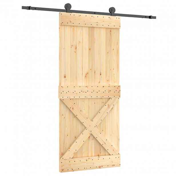vidaXL Posuvné dveře 90 x 210 cm Masivní borové dřevo (neupravené)