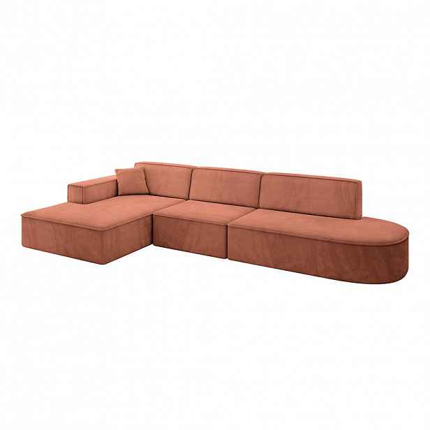 ALTDECOR ROHOVÁ SEDAČKA s otomanem vlevo IREA-L2-v4 – 327 x 165 x 77 cm, barva Apricot