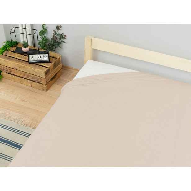 Benlemi Dvoulůžkové prostěradlo JERSEY z bavlny Zvolte barvu: Béžová, Zvolte rozměr: 180 x 200 cm