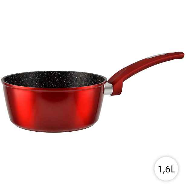 Granitový rendlík 1,6 l na indukci Metal Red nepřilnavá, Perfect Home 15713