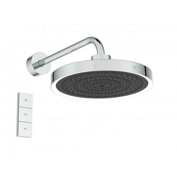 Ideal Standard Idealrain Solos - Hlavová sprcha s připojením, průměr 33 cm, 3 proudy, s LED osvětlením, chrom A7890AA