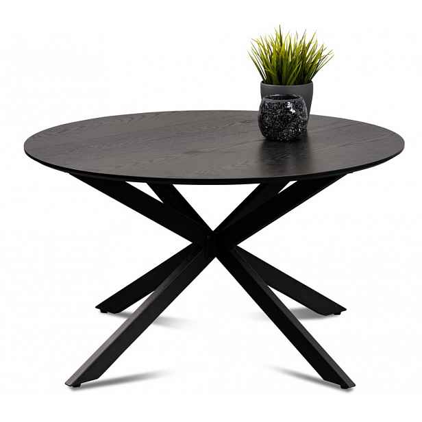 Kulatý konferenční stolek Paul, 48 cm, černý jasan