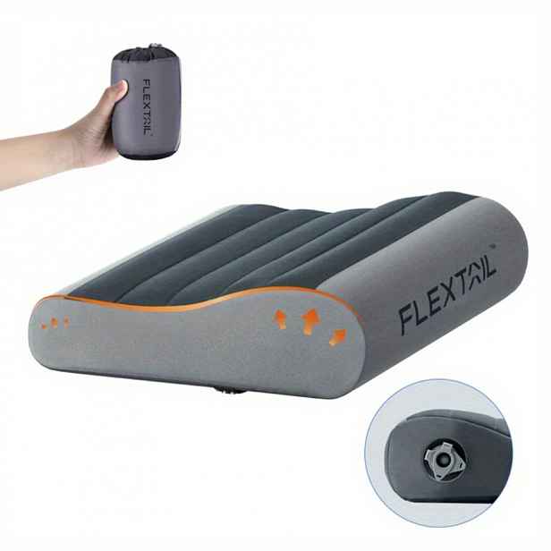 TEMU FLEXTAILGEAR ZERO PILLOW je nafukovací kempingový polštář určený pro odpočinek a spaní, sloužící jako přenosný cestovní polštář (Poznámka: