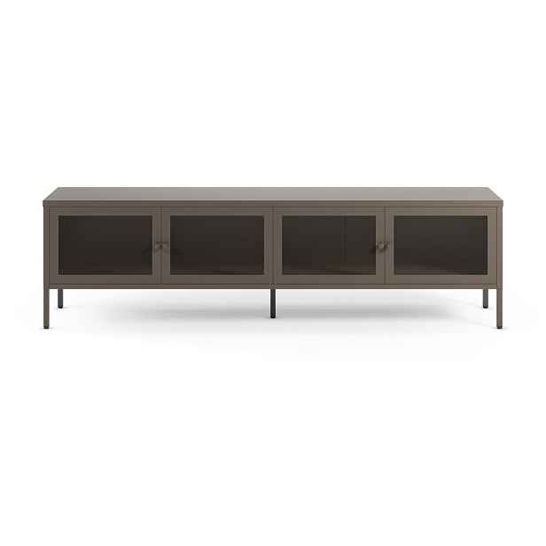 Šedý kovový TV stolek 160x50x35 cm Fayna – Marckeric