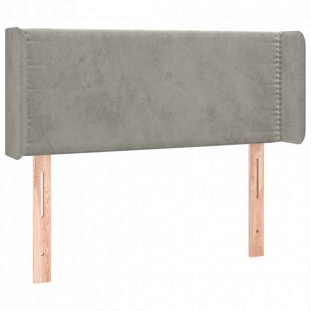 vidaXL Čelo postele typu ušák světle šedé 103x16x78/88 cm samet